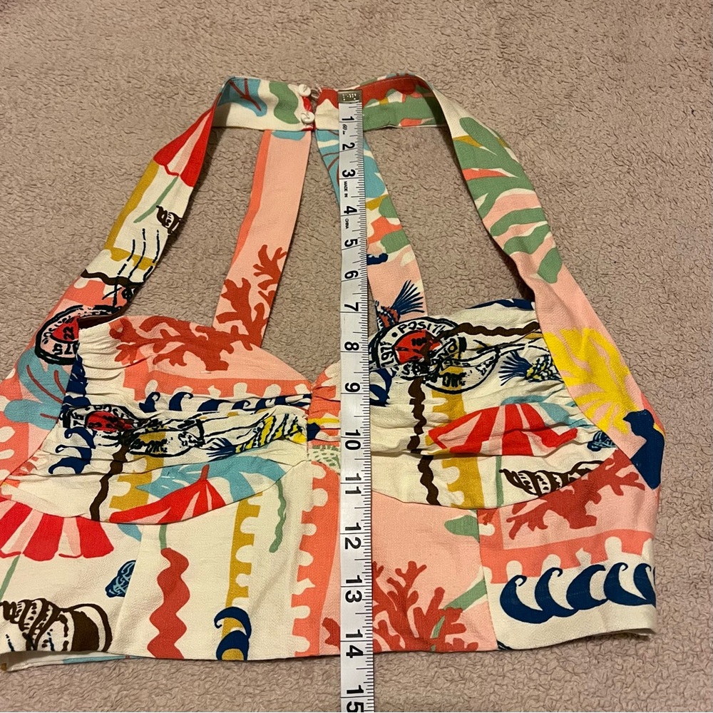 Zara Multicolor patchwork bustier style Top S - Picture 10 of 13